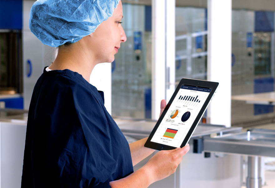 Nurse with a tablet