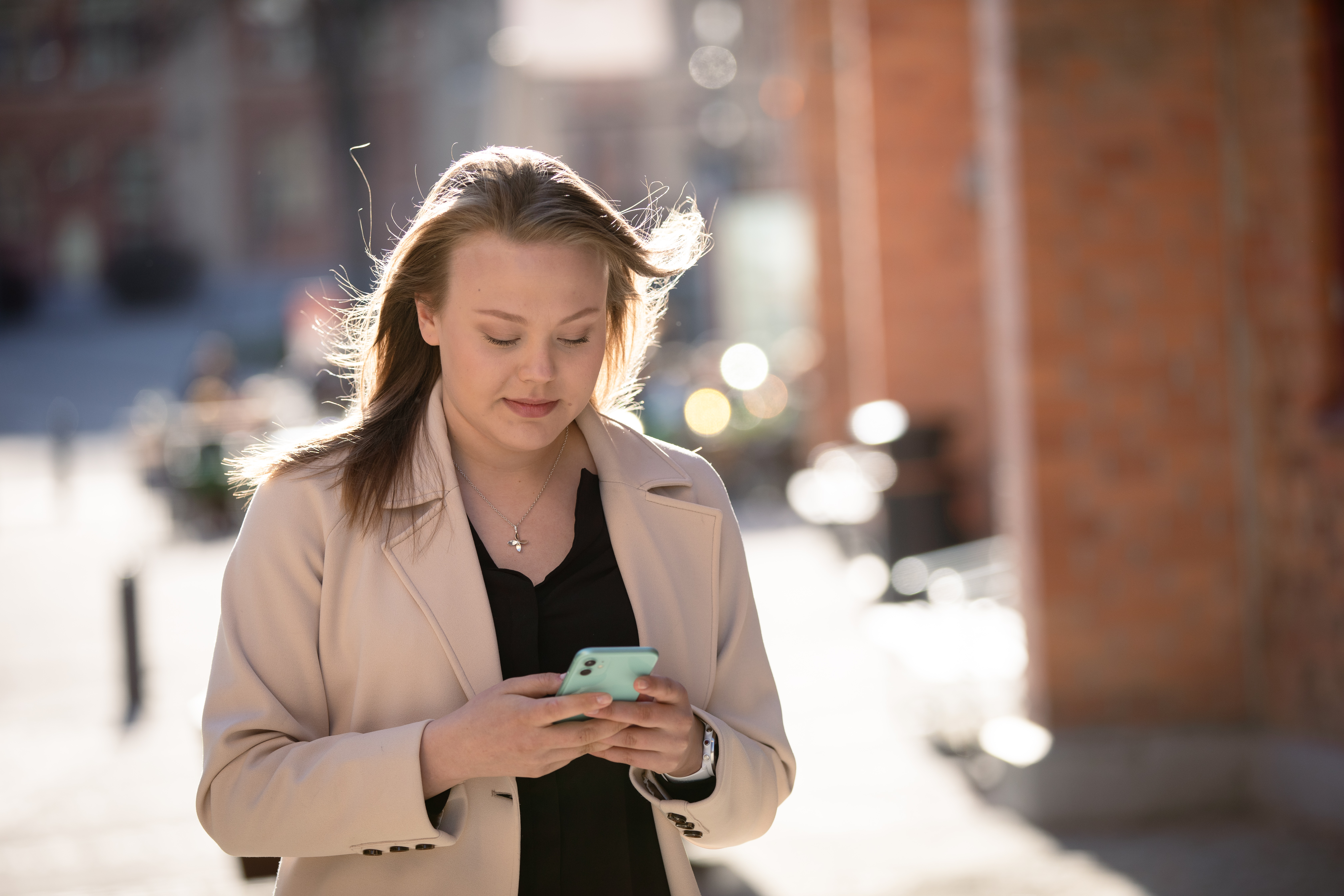 Woman using her phone