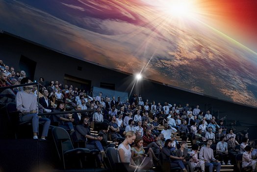 360-degree 3D experience space in Wisdome at Universeum, Gothenburg, Sweden