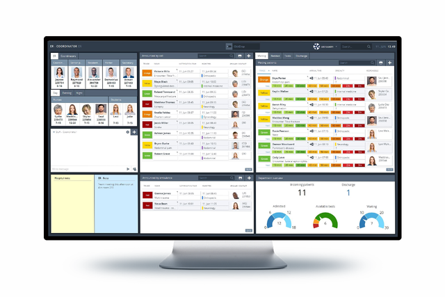 Emergency coordinator screen from INSIGHT the patient flow management solution from Getinge